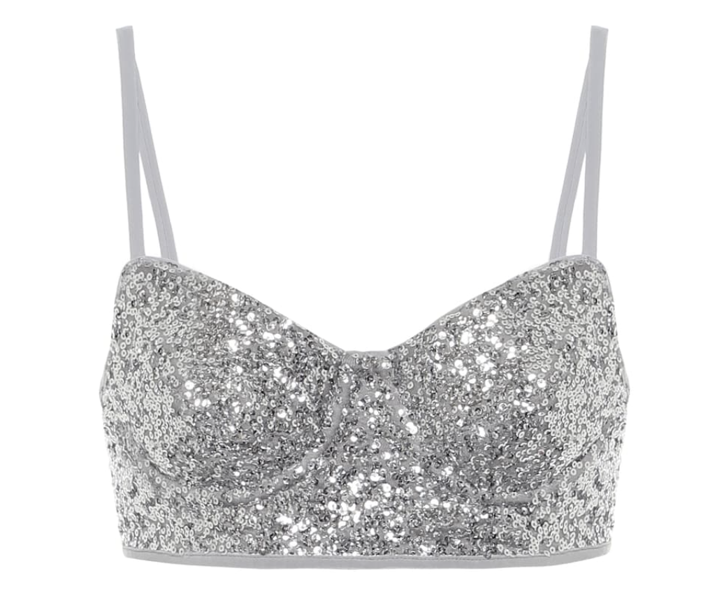 NORMA KAMALI Sequined crop top £ 153 - Front Row Edit by Cameron Tewson